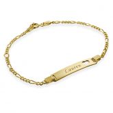 Gold Tone ID Bracelet With Heart Sterling Silver