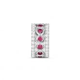 Rose Stone Heart to Heart Stopper Sterling Silver