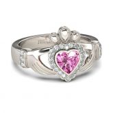 Jeulia Heart Cut Claddagh Ring Set