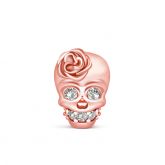 Rose Gold Tone Skull Charm Sterling Silver