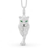 Jeulia Leopard Pendant Sterling Silver Necklace