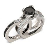 Interchangeable Round Cut Sterling Silver Ring Set