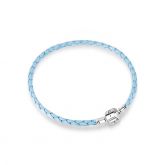 Light Blue Leather Charm Bracelet