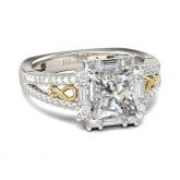 Jeulia Two Tone Infinity Princess Cut Sterling Silver Ring