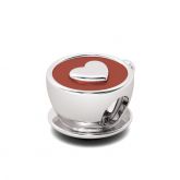 Heart Cappuccino Charm Sterling Silver