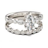 Marquise Cut Vintage Sterling Silver Ring Set