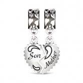 Mother and Son Charm Sterling Silver