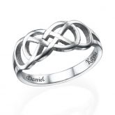 Infinity Ring With Inner Engraving Sterling Silver