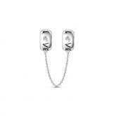 Engraved Love Safety Chain Sterling Silver