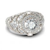 Vintage Milgrain Round Cut Sterling Silver Ring