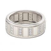 Classic Round Cut Sterling Silver Men's Band
