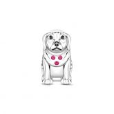 Devoted Dog Charm Sterling Silver