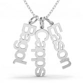 Vertical Name Necklace Sterling Silver