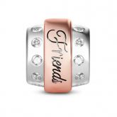 Two Tone Friends Charm Sterling Silver