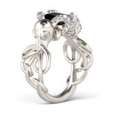 Entwined Emerald Cut Sterling Silver Octopus Ring