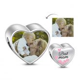 Best Mom Photo Charm Sterling Silver