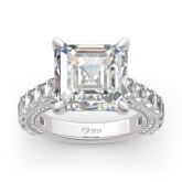 Jeulia Classic Asscher Cut Sterling Silver Ring