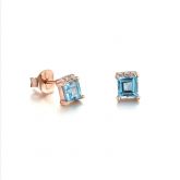 Classic Princess Cut Sterling Silver Stud Earrings