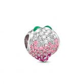 Lovely Crystal Peach Charm Sterling Silver