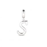 Letter S Dangling Charm Sterling Silver