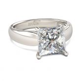 Solitaire Princess Cut Sterling Silver Ring