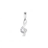Treble Clef Pendant Sterling Silver