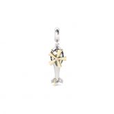 Two Tone Helicopter Pendant Sterling Silver