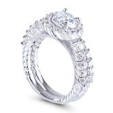 Braided Round Cut Sterling Silver Ring Set