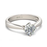 Classic Solitaire Round Cut Sterling Silver Ring