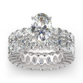 Oval Cut Eternity Sterling Silver Ring Set