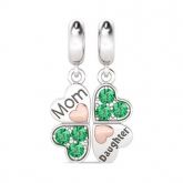 Heart to Heart Mom and Daughter Pendant Sterling Silver