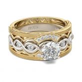 Milgrain Twist Round Cut Sterling Silver Ring Set