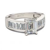 Jeulia Classic Emerald Cut Sterling Silver Ring