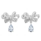 Jeulia Bowknot Pear Cut Drop Earrings