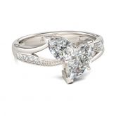 Two Stone Pear and Marquise Cut Sterling Silver Ring