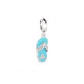 Blue Slipper Pendant Sterling Silver