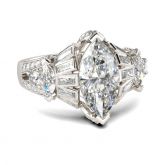 Antique Marquise Cut Sterling Silver Ring