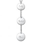 Engraved Y-Shape Sterling Silver Necklace