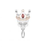King Skull Charm Sterling Silver