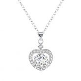 Heart Halo Sterling Silver Necklace