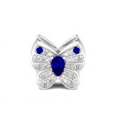 Blue Butterfly Charm Sterling Silver