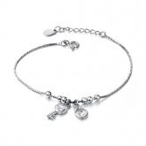 Jeulia Charming Heart Design Lock and Key Bracelet