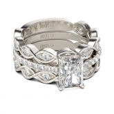 Jeulia 3PC Radiant Cut Sterling Silver Ring Set