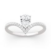 Moissanite Pear Cut V Shaped Gold Ring