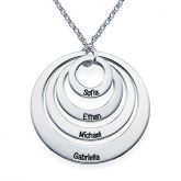 Four Disc Engraved Necklace Sterling Silver