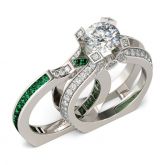 Jeulia Classic Interchangeable Round Cut Sterling Silver Ring Set