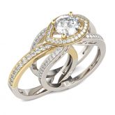 Jeulia Interchangeable Round Cut Sterling Silver Ring Set