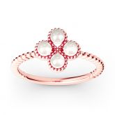 Clover Cultured Pearl Sterling Silver Ring
