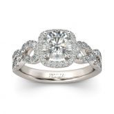 Twist Halo Round Cut Sterling Silver Ring