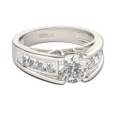 Cathedral Round Cut Sterling Silver Ring
